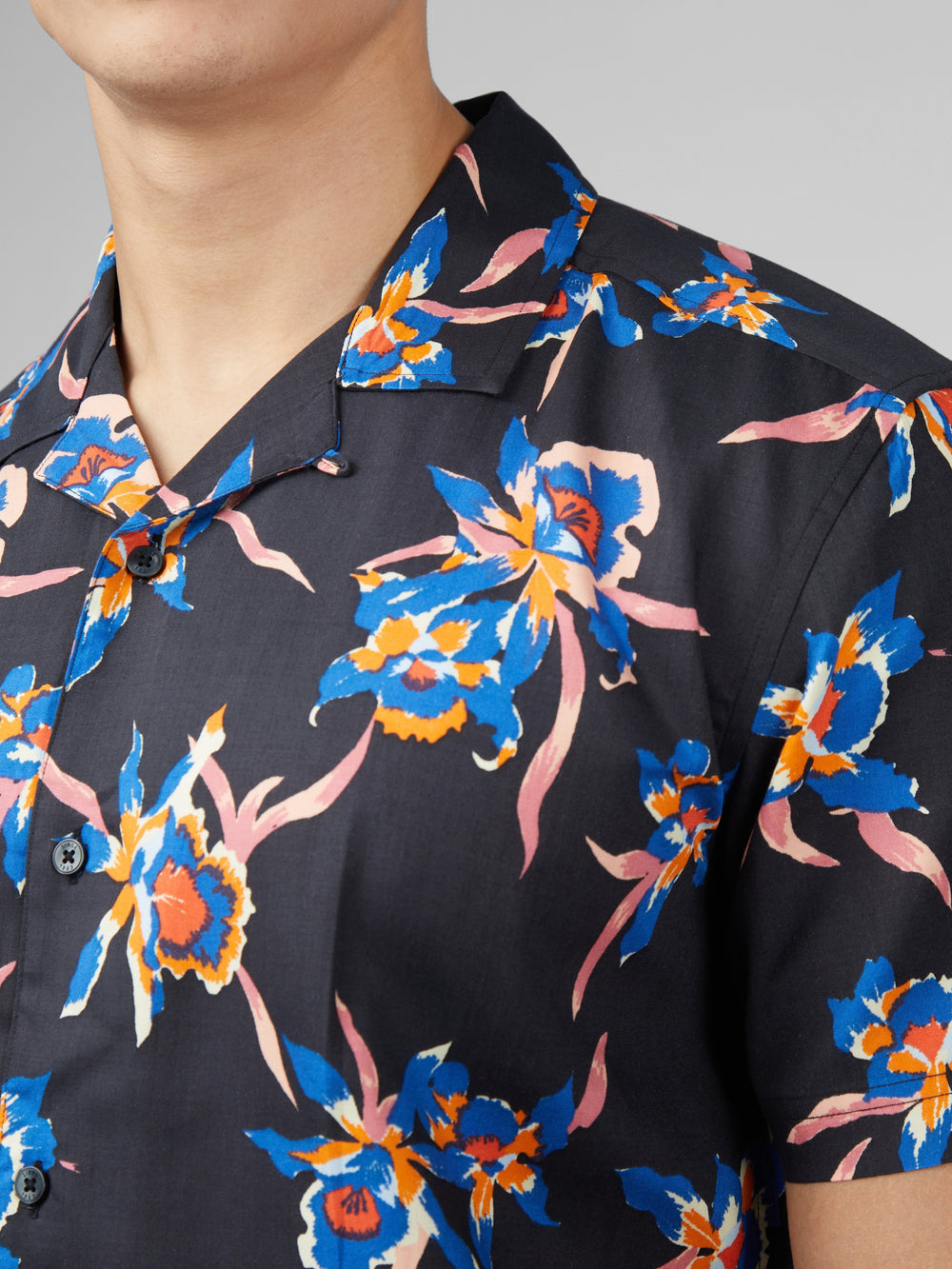 Ben Sherman Signature Botanical Print Overhemd Zwart | 74INFEWAJ