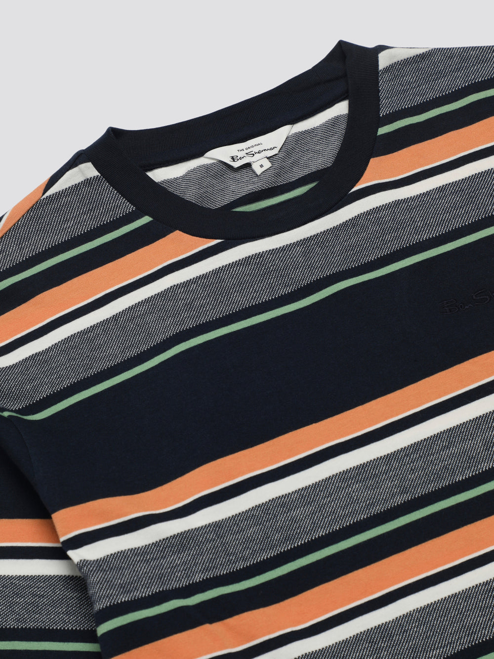 Ben Sherman Signature Engineered Stripe T-Shirt Donkerblauw | 27QWJKIXF