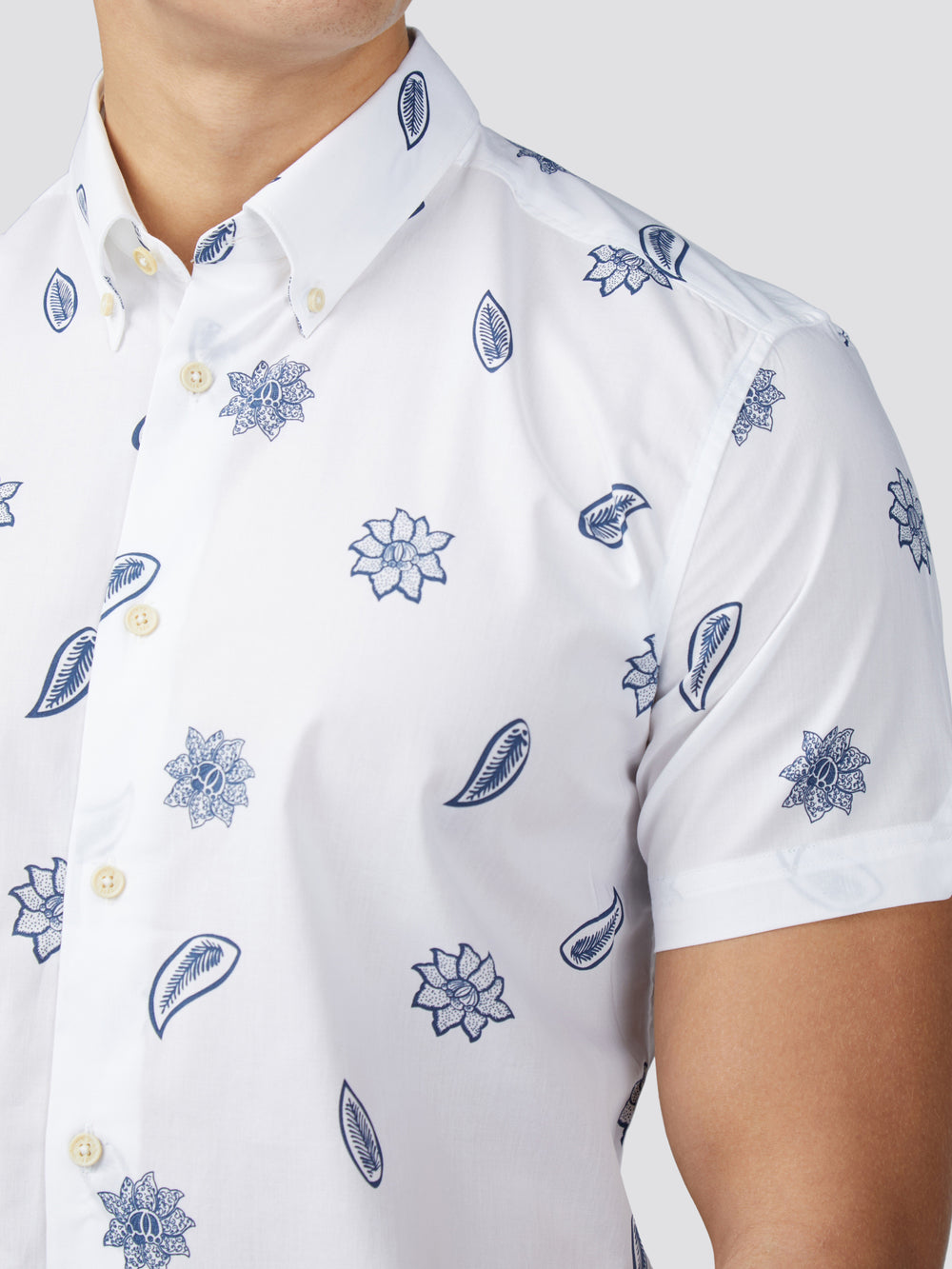 Ben Sherman Signature Floral Overhemd Wit | 96WLAFVEU