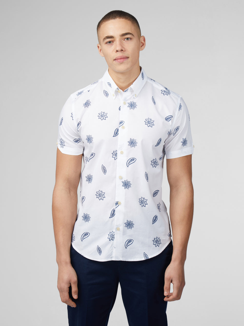 Ben Sherman Signature Floral Overhemd Wit | 96WLAFVEU