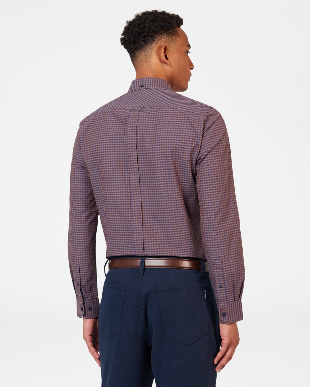 Ben Sherman Signature Gingham Long-Sleeve Overhemd Paars | 50TXJYLVQ