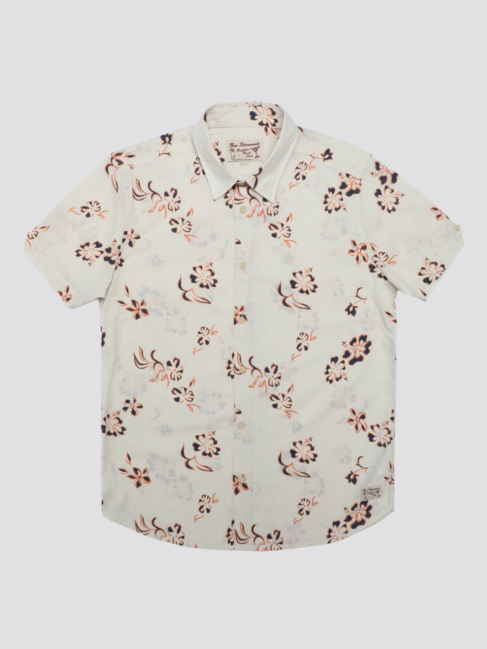 Ben Sherman Signature Linear Floral Overhemd Wit | 04NOSWIBF