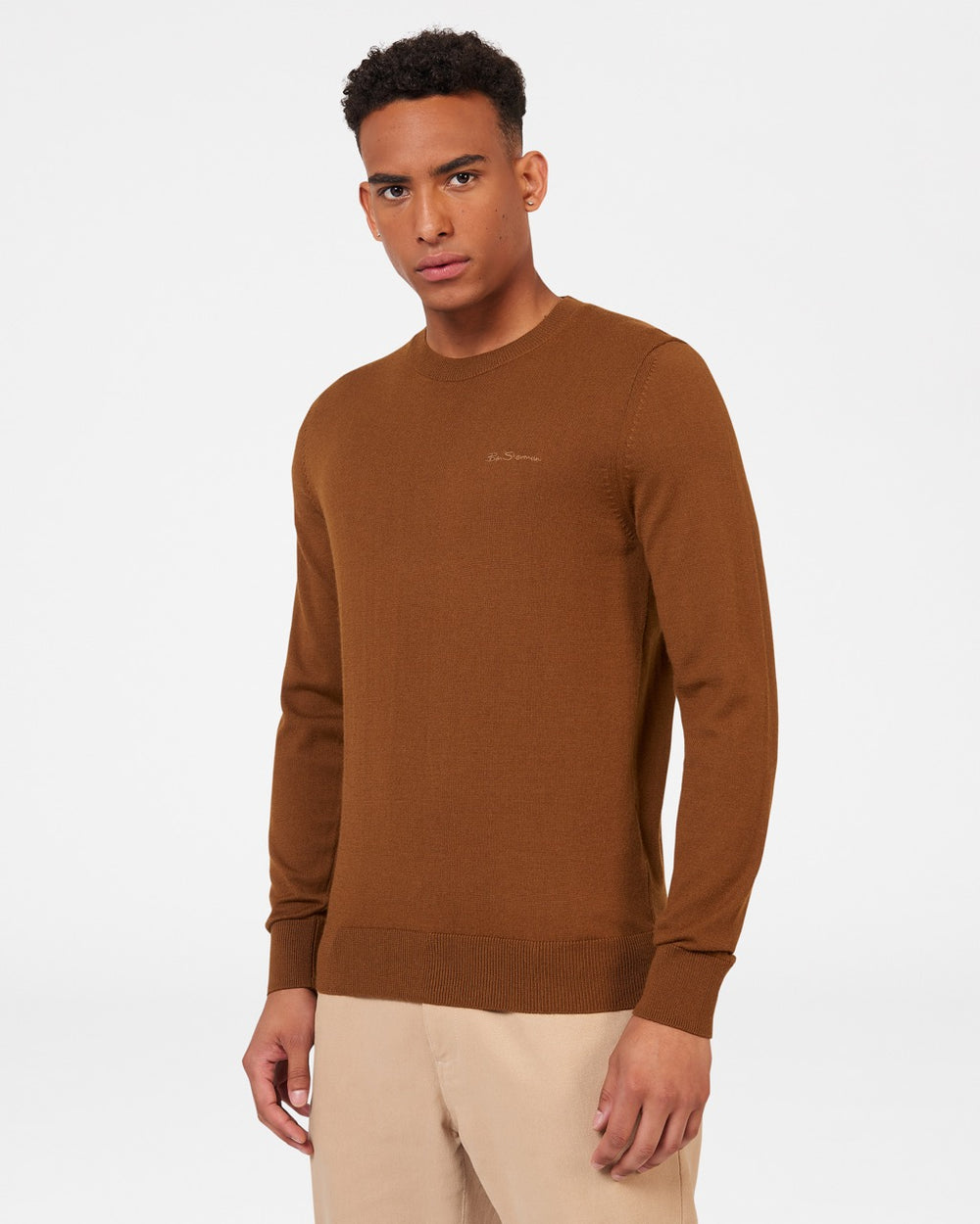 Ben Sherman Signature Merino Crewneck Gebreide Kleding Bruin | 59BOVYPDS