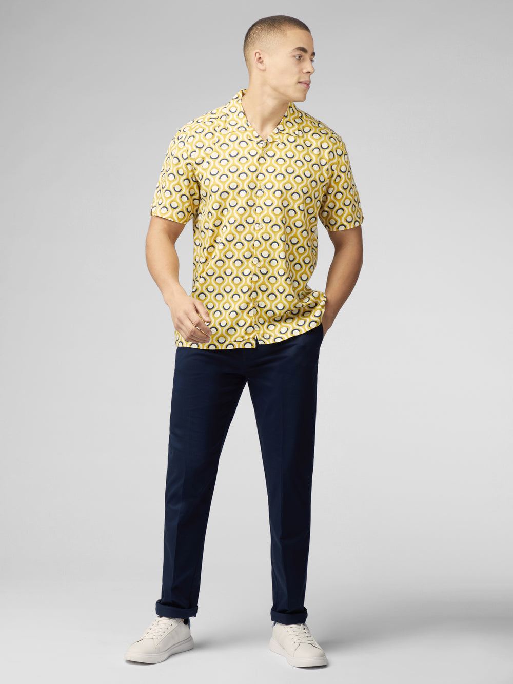 Ben Sherman Signature Retro Geo Overhemd Geel | 68DEZORQL