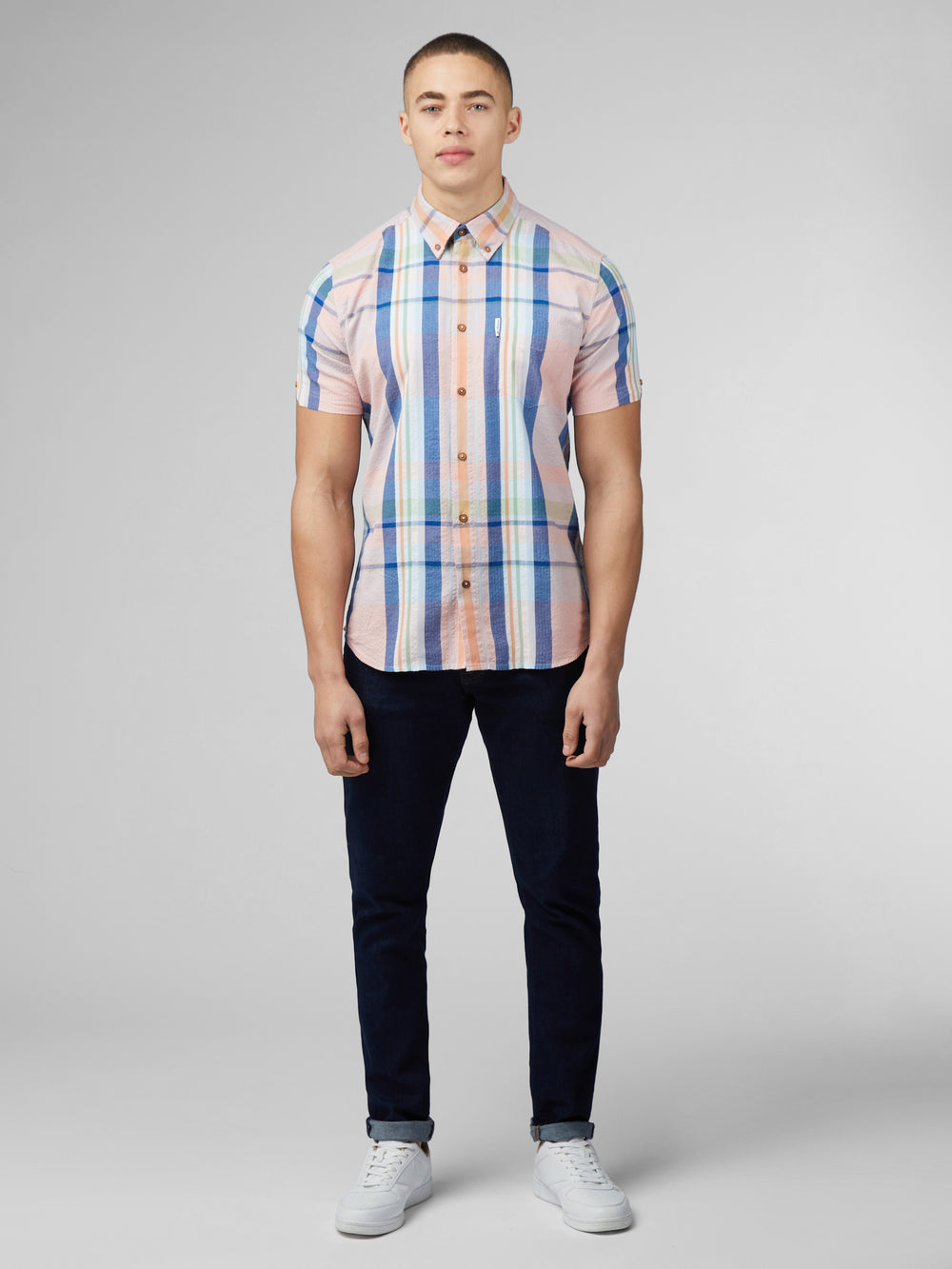 Ben Sherman Signature Seersucker Check Overhemd Roze | 62ALCQRDK