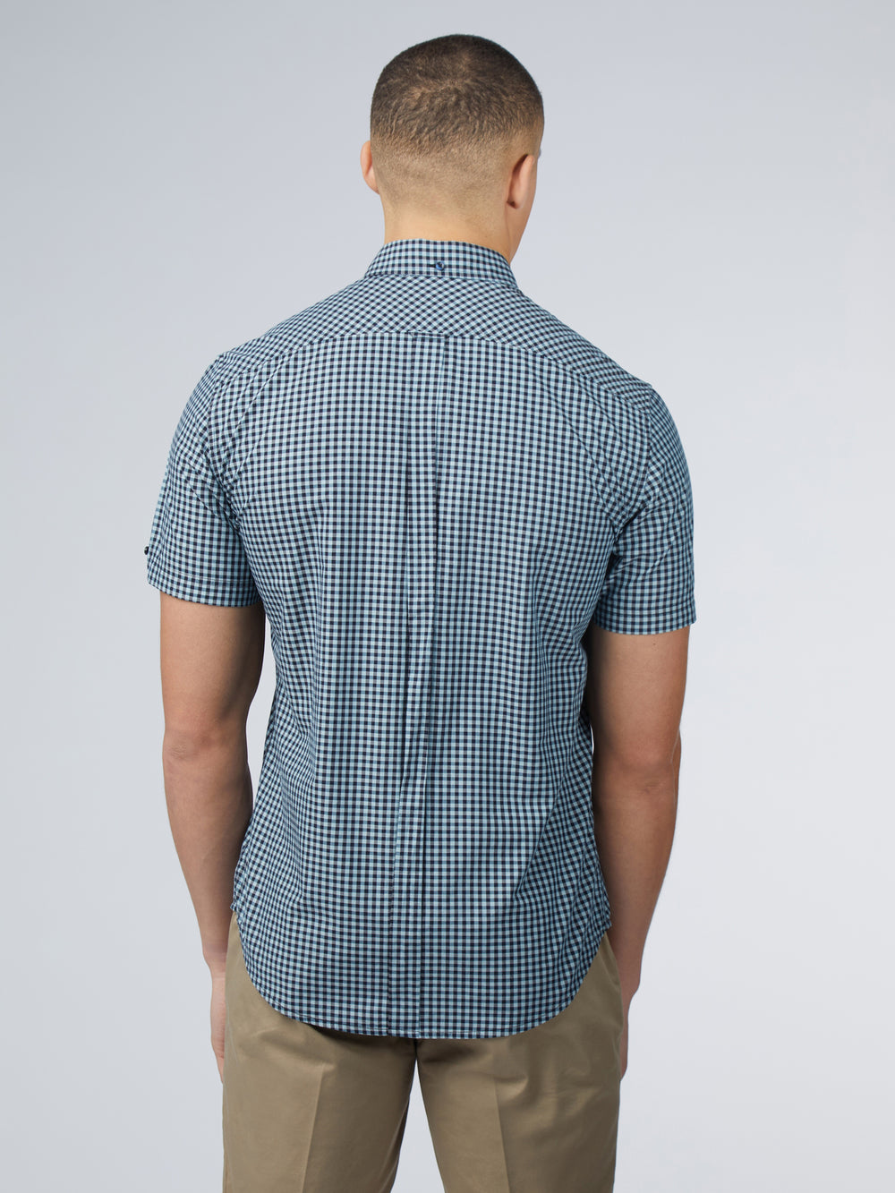 Ben Sherman Signature Short Sleeve Gingham Overhemd Blauw | 75TYEXVOG