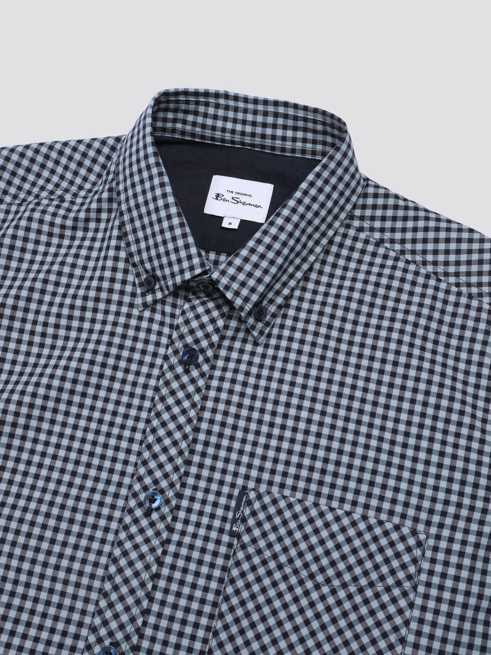 Ben Sherman Signature Short Sleeve Gingham Overhemd Blauw | 75TYEXVOG