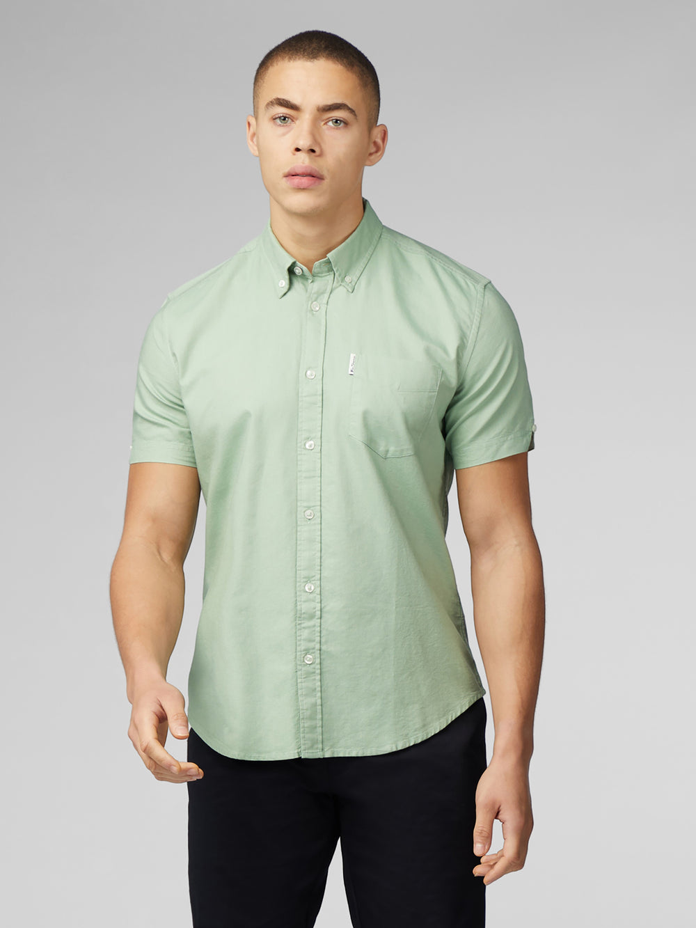 Ben Sherman Signature Short Sleeve Oxford Overhemd Groen | 60SEQWCDG