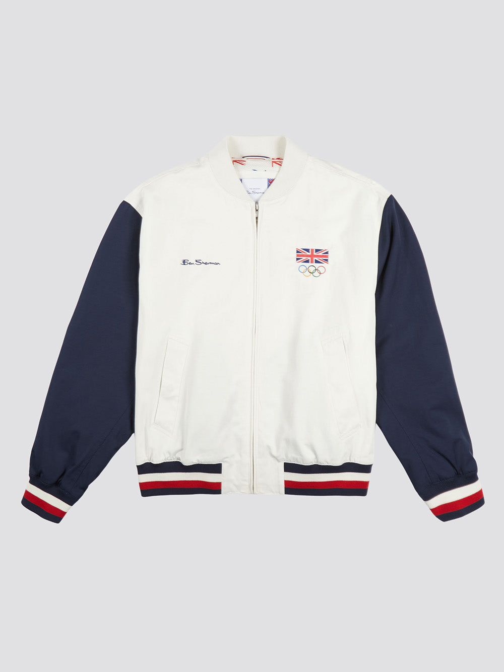 Ben Sherman Team GB Commercial Bomber Jassen Wit | 58MBQIFTG