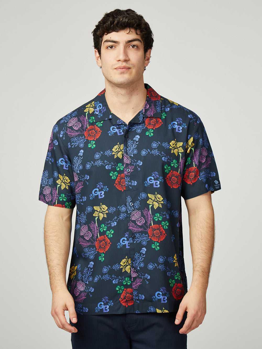 Ben Sherman Team GB Floral Overhemd Donkerblauw | 98PXSIMJA