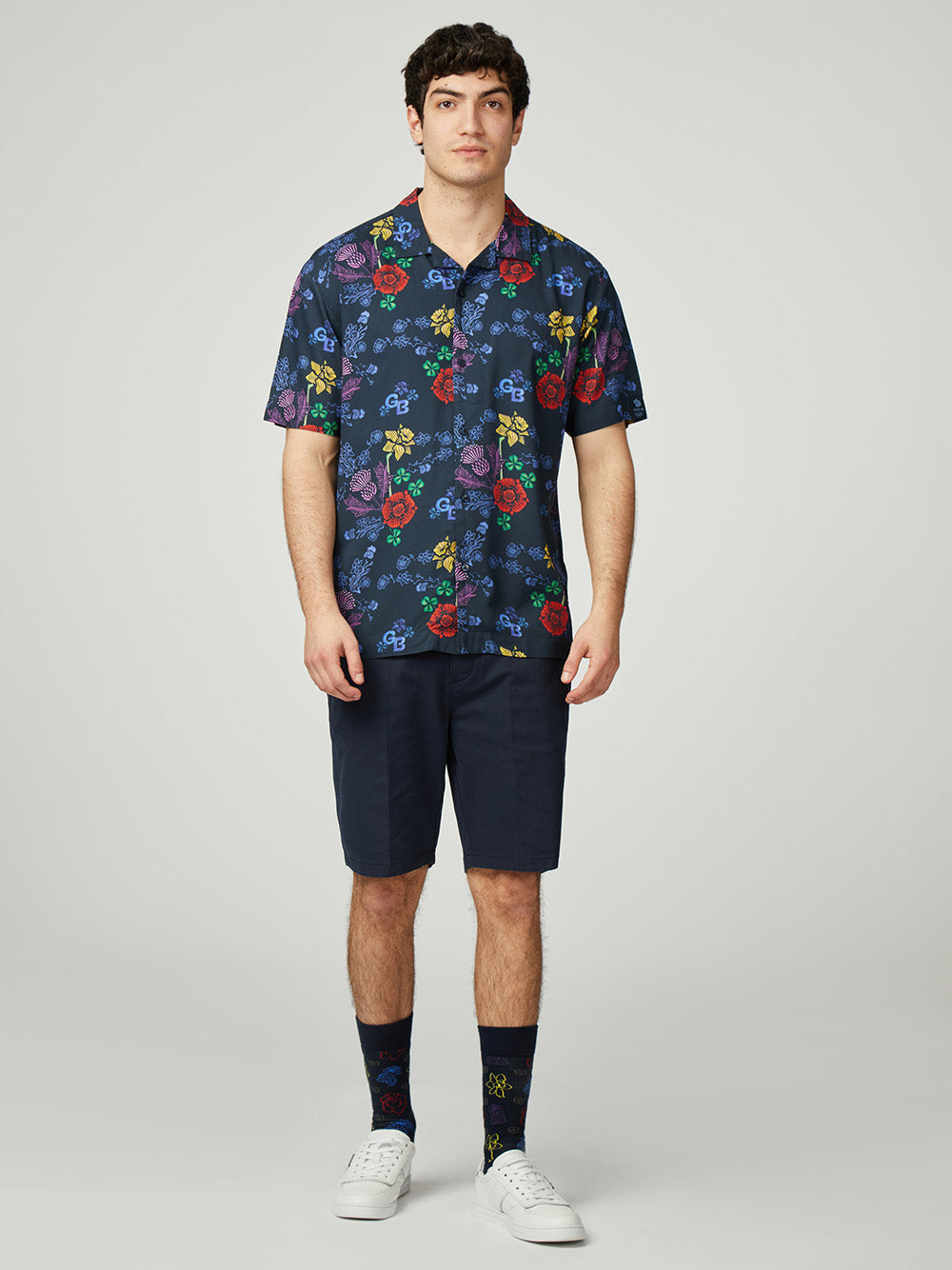 Ben Sherman Team GB Floral Overhemd Donkerblauw | 98PXSIMJA