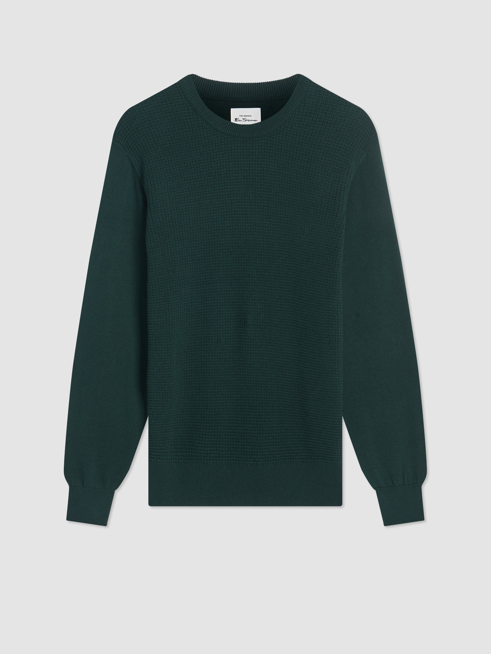 Ben Sherman Textured Crewneck Gebreide Kleding Donkergroen | 41PVZEIOY