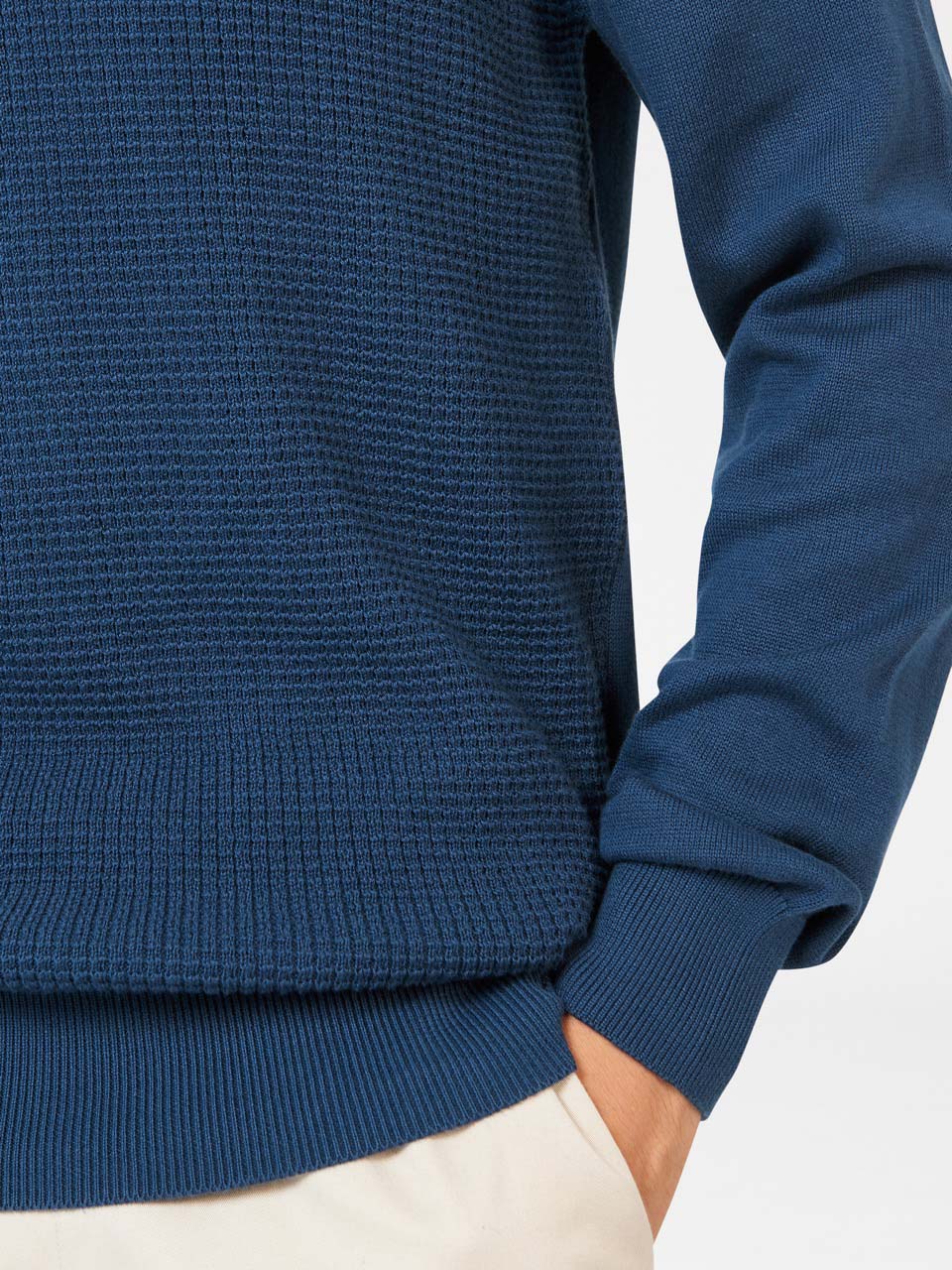 Ben Sherman Textured Crewneck Gebreide Kleding Indigo | 23OFNQVLX