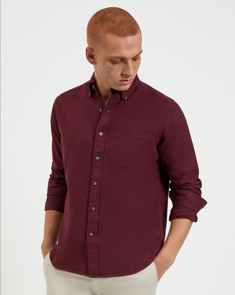 Ben Sherman Uniform Flannel Overhemd Bordeaux Donkerblauw Beige | 36VUWKCOJ